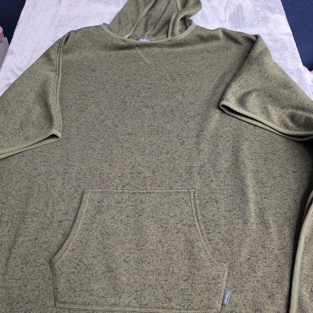 EDDIE BAUER DARK GREEN‎ FLEECE KNIT WOMENS SM/M HOODED PULLOVER PONCHO